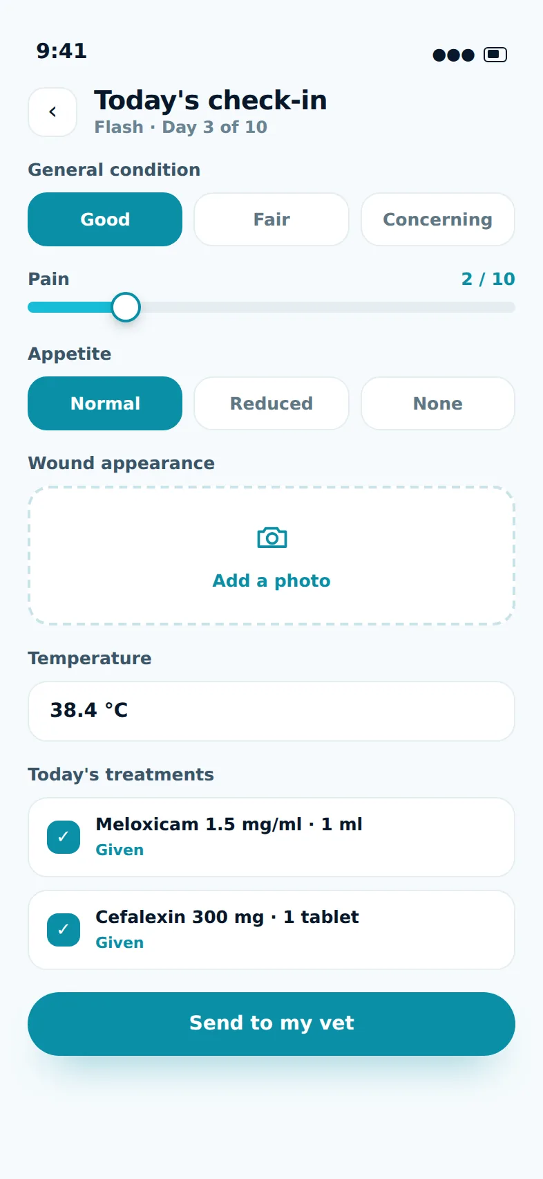 VETPOP · Your pet's health record, shared with its vet